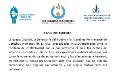 Iglesia, Defensoría y Derechos Humanos piden al Gobierno y sectores movilizados confirmar diálogo para fijar fecha y hora
