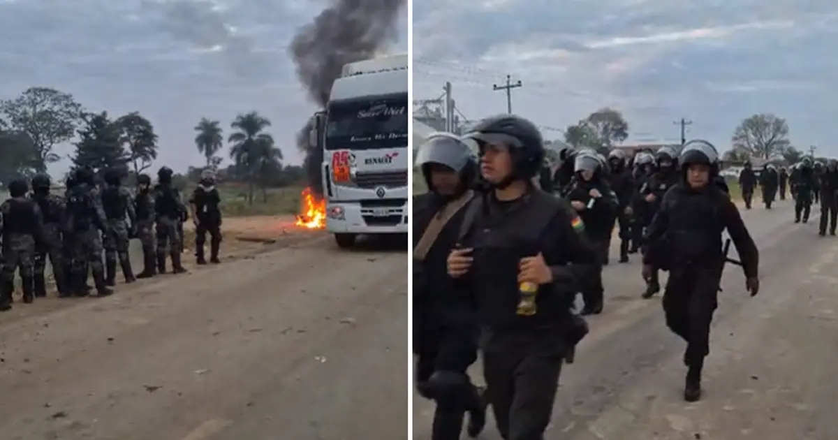 San Julián: Fuerzas del orden se repliegan sin lograr desbloquear la vía tras horas de operativo