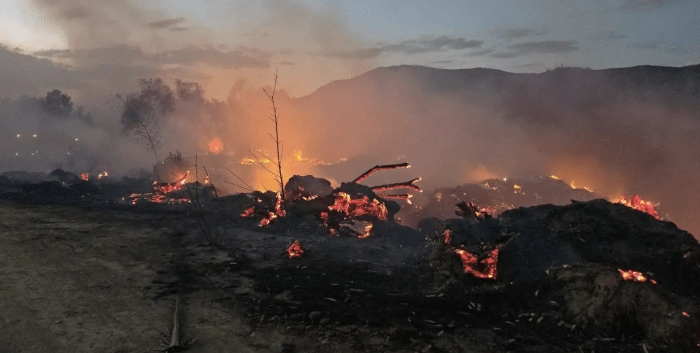 Incendio forestal en Tarija amenaza a poblados cerca a San Lorenzo