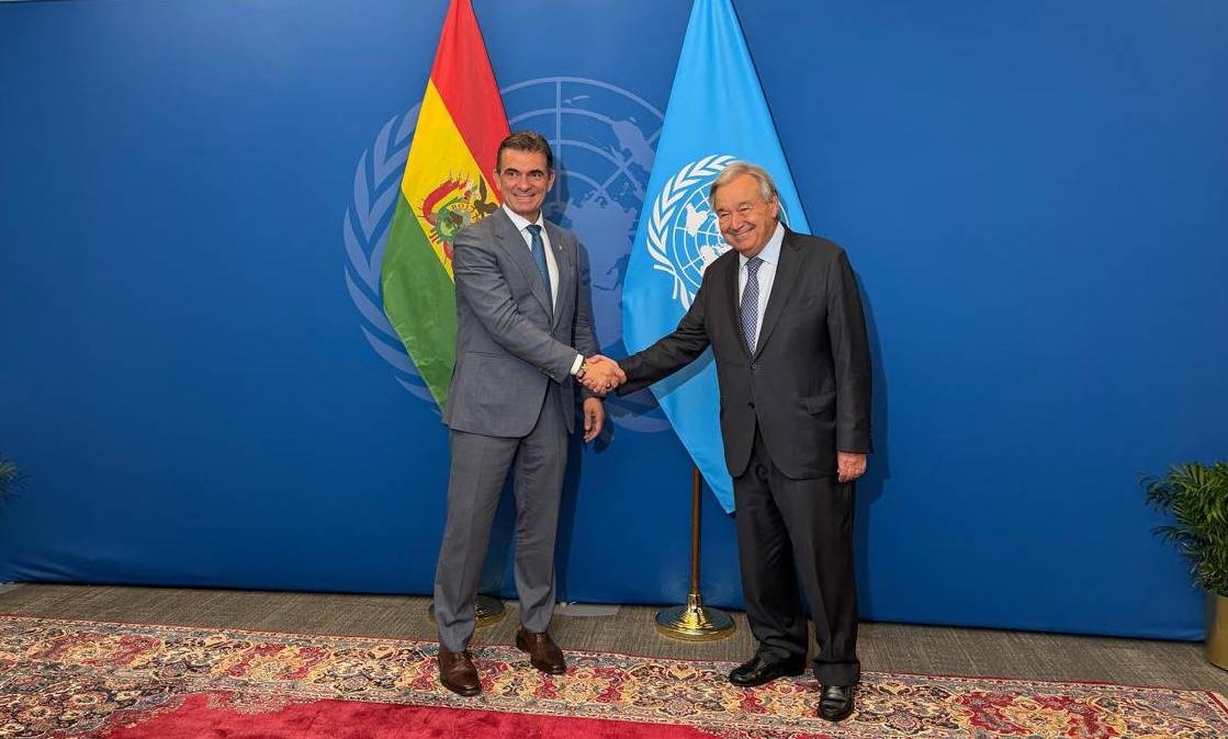 Paz se reúne con el secretario general de la ONU y comparte el papel de Bolivia en esta nueva etapa